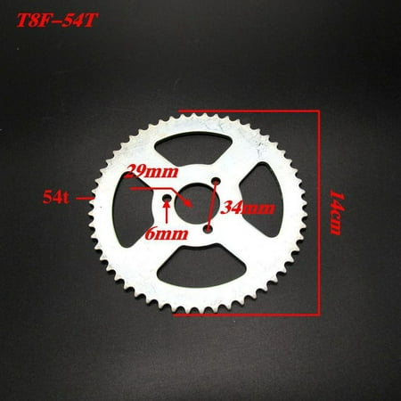 54T T8F Rear Chain Sprocket For 47cc 49cc Scooter Pocket Bike Mini Moto ATV 54T T8F Rear Chain Sprocket For 47cc 49cc Scooter Pocket Bike Mini Moto ATV